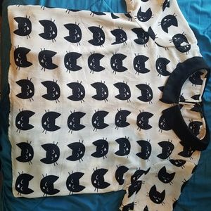 Cute cat crop blouse